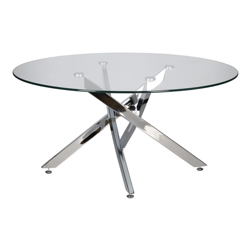 Stolik kawowy Amber 90cm transparentny/   chrom OUTLET