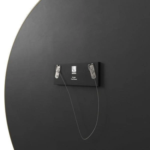 Lustro okrągłe wiszące Hubba 86 cm złote do przedpokoju i salonu nowoczesne Umbra