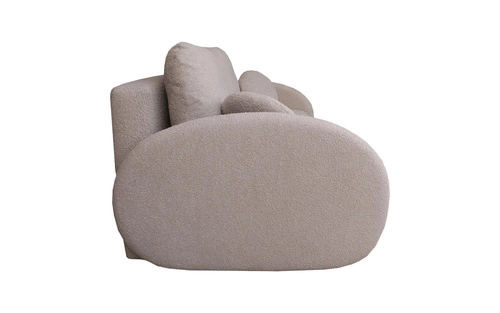 Sofa rozkładana Andi z funkcją spania i pojemnikiem beżowa skandynawska do salonu