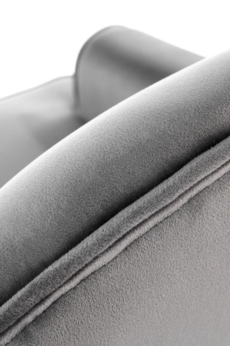 Fotel wypoczynkowy Kamelie welur szary glamour do salonu z podłokietnikami Intesi