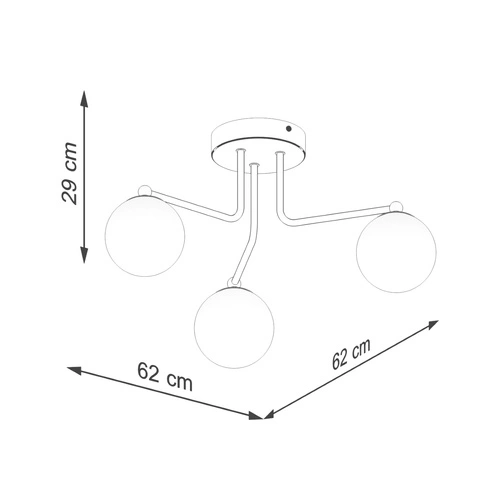 Żyrandol sufitowy ASTRAL 3 biała kula minimalistyczna do salonu i sypialni 62 cm