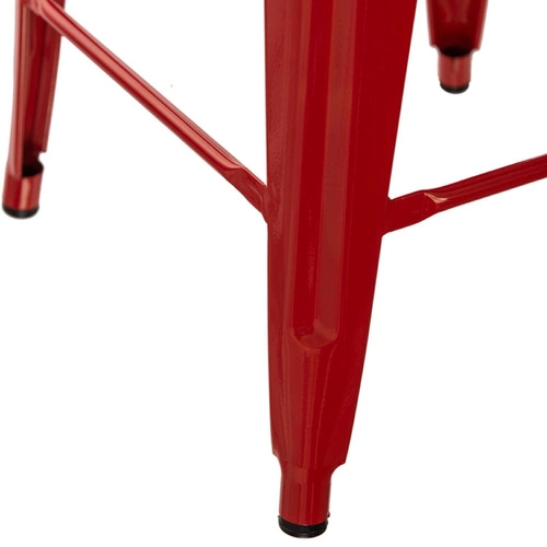 Hoker Paris Back czerwony metalowy z oparciem 66 cm do kuchni industrialny D2.DESIGN
