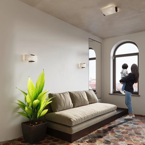 Plafon sufitowy drewniany EMILIO Sollux nowoczesny do salonu i sypialni 33 cm