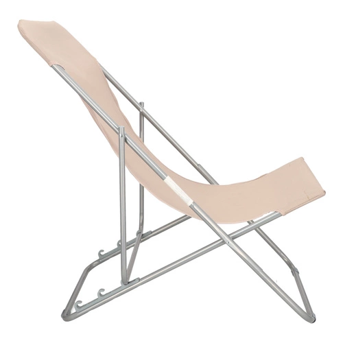 Leżak ogrodowy Setuba beżowy składany regulowany nowoczesny na taras i balkon 5five