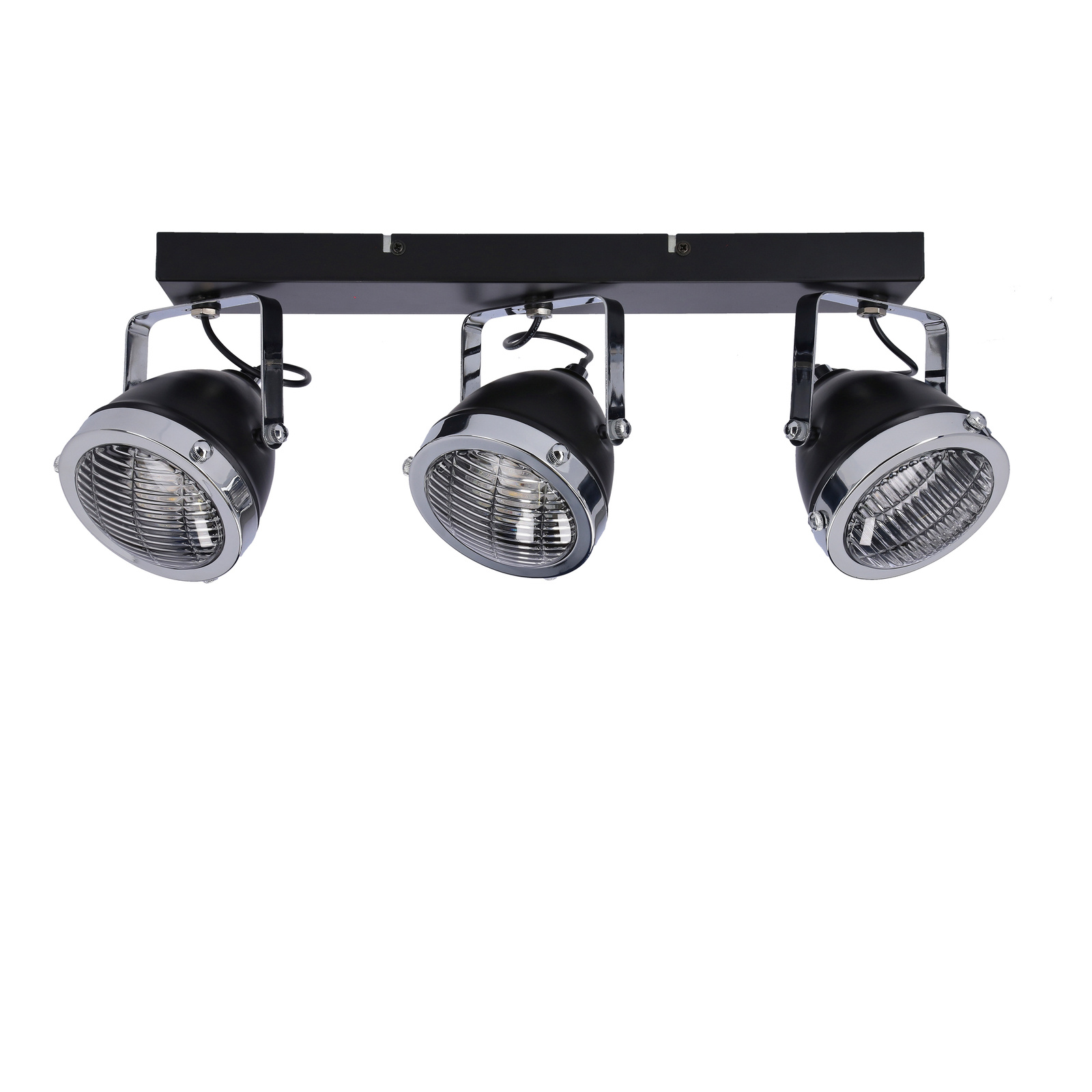Lampa sufitowa Crazy listwa czarny 3x15W GU10 klosz bezbarwny