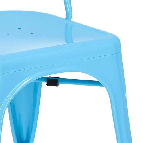 Krzesło metalowe Paris niebieskie inspirowane Tolix do jadalni i kuchni industrialne D2.DESIGN