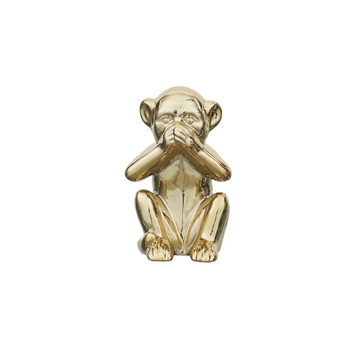Figurka dekoracyjna Monkey złota ceramiczna Intesi 10 cm do salonu lub na prezent
