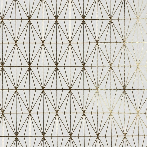 Obrus plamoodporny Geometric Dore biały złoty prostokątny do jadalni glamour 140x250 cm Intesi