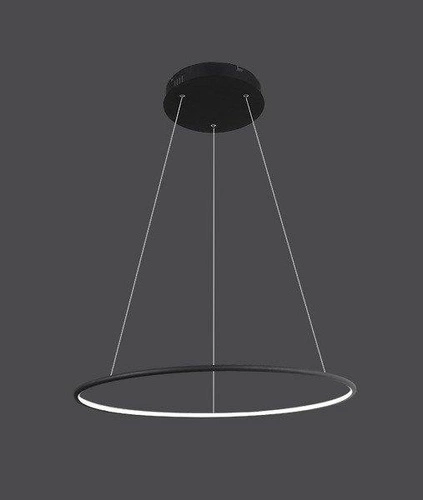Nowoczesna lampa sufitowa LED Ledowe Okręgi No.1 100 cm czarna do salonu Altavola