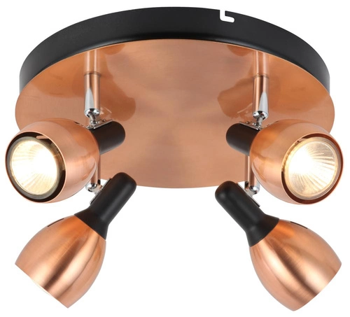 Plafon sufitowy Cross nowoczesny miedziany metalowy regulowany do salonu i kuchni 35 cm