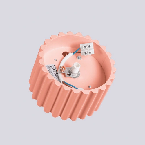 Plafon sufitowy AURA 1 różowy nowoczesny okrągły do salonu i kuchni aluminium