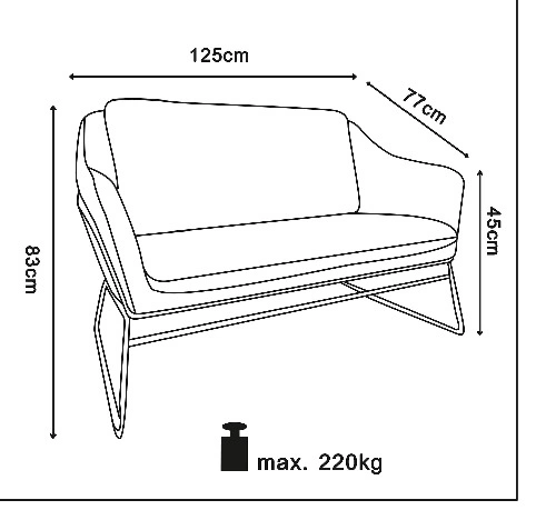 Sofa dwuosobowa Kashira szara welurowa na wysokich nogach do salonu w stylu skandynawskim Intesi