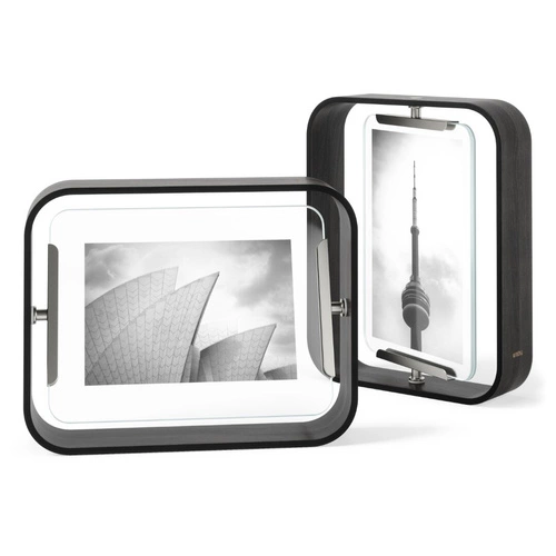 Ramka na zdjęcia 10x15 Bellwood czarna drewniana obrotowa stojąca Umbra na biurko