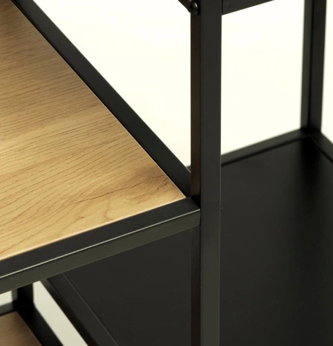 Regał Altino loftowy 180 cm czarny dąb na książki do salonu