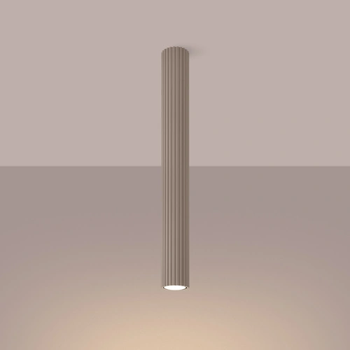 Plafon sufitowy KARBON 60 taupe nowoczesny beżowy aluminiowy do salonu i kuchni