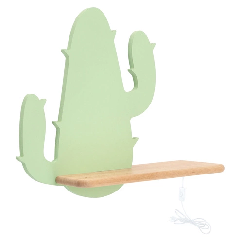 Kinkiet ścienny LED Cactus 2 zielony klasyczny do pokoju dziecięcego z drewna ozdobny CANDELLUX