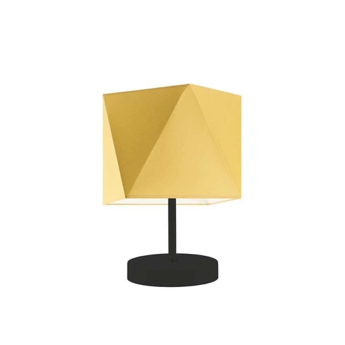Lampka nocna do sypialni PASADENA nowoczesna żółta z abażurem metalowa LYSNE 30 cm
