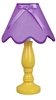 Lampka nocna do sypialni Lola nowoczesna ceramiczna żółta z fioletowym abażurem 41 cm
