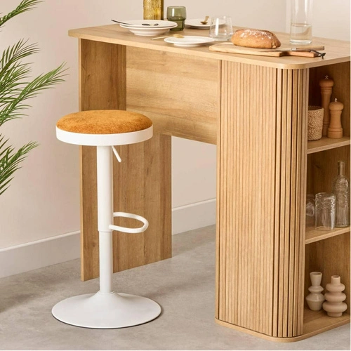 Hoker Ilsa do kuchni musztardowy regulowany obrotowy bez oparcia