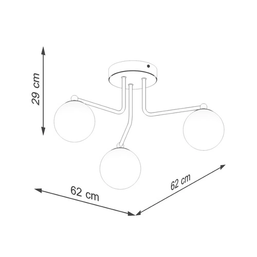 Żyrandol sufitowy ASTRAL 3 biała kula minimalistyczna do salonu i sypialni 62 cm