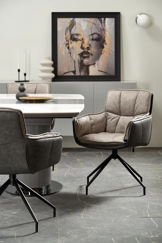 Stół rozkładany Dallas biały marmur nowoczesny do jadalni i salonu blat ceramiczny 160–220 cm