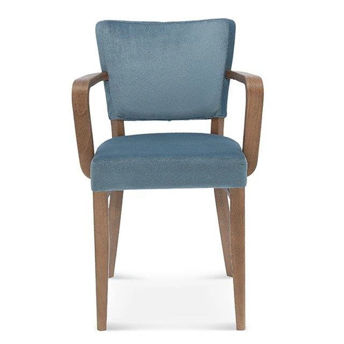 Krzesło tapicerowane z podłokietnikami Fameg Tulip.1 do jadalni skandynawskie buk