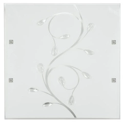 Plafon kwadratowy biały Fontana 30x30 kryształowy szklany do salonu i sypialni