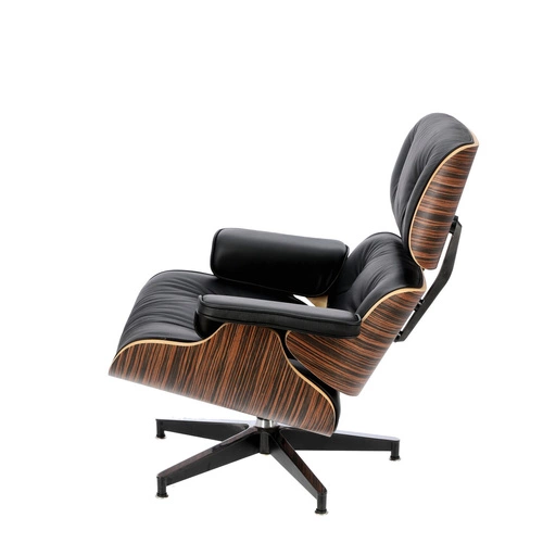Fotel do salonu Vip D2.DESIGN czarny skórzany nowoczesny obrotowy glamour z podłokietnikami