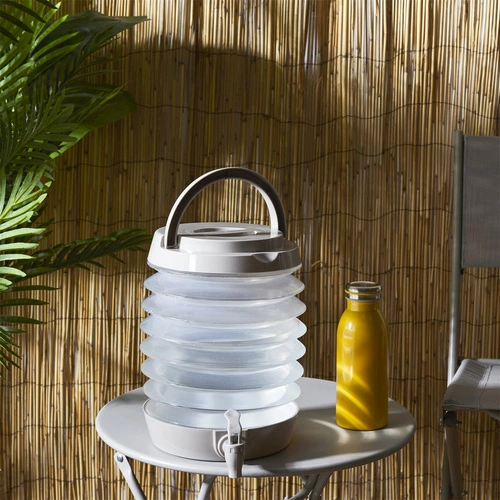 Składany dozownik do napojów Intesi 5,5L z kranikiem na przyjęcie zielony transparentny