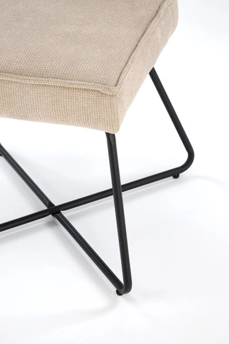 Krzesło tapicerowane Omara beżowe do jadalni nowoczesne loftowe na płozach Intesi