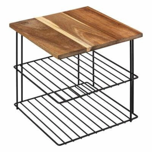 Półka narożna ścienna 2-poziomowa drewniana industrialna do salonu 5five simply smart