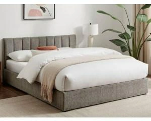 Łóżko tapicerowane Lexington 160x200 szare z pojemnikiem do sypialni