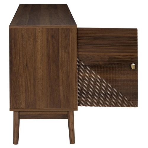 Komoda Tiffany ryflowana orzech 120 cm na wysokich nogach do salonu Intesi