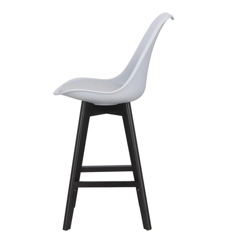 Stołek barowy Norden wood black low PP    szary