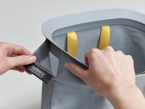 Joseph Joseph Tota nowoczesny kosz na pranie 90l z 2 komorami do łazienki szary prostokątny