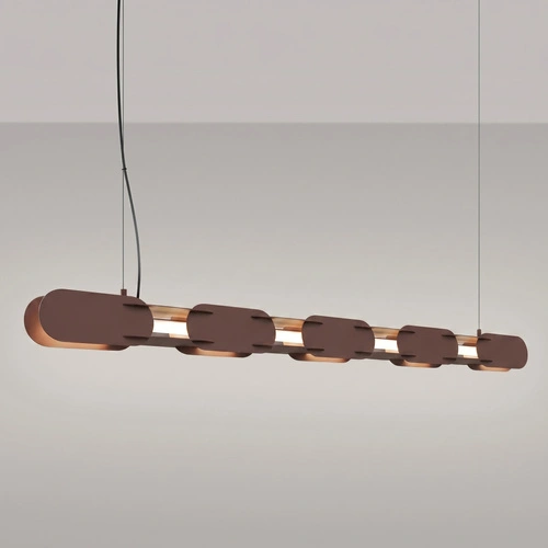 Lampa wisząca LED CHAIN 158 brązowa nowoczesna nad wyspę