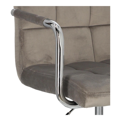 Fotel biurowy ergonomiczny Cosmo Arm szary welurowy obrotowy z podłokietnikami do biura