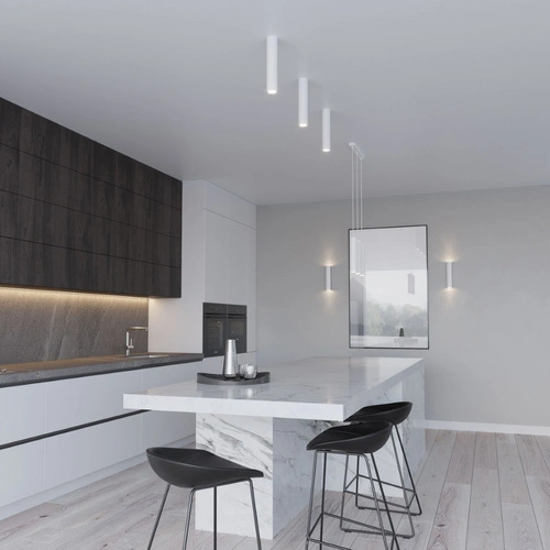 Lampa wisząca Lagos biała nowoczesna metalowa do kuchni salonu jadalni nad wyspę