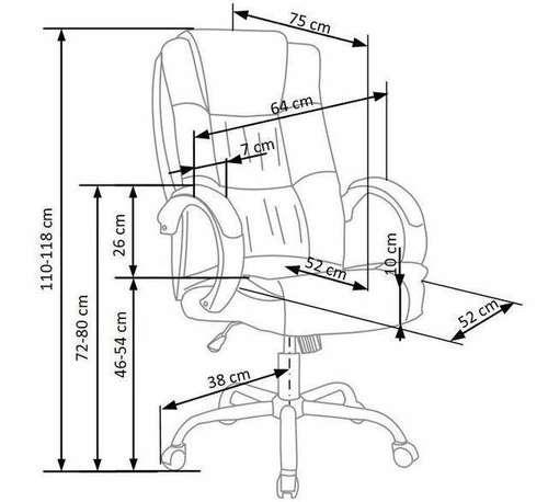 Fotel biurowy ergonomiczny Motion czarny skórzany obrotowy z regulacją do biura Intesi