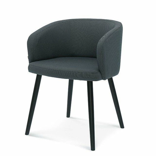 Krzesło tapicerowane do jadalni Fameg Skip dębowe z podłokietnikami nowoczesne personalizowane