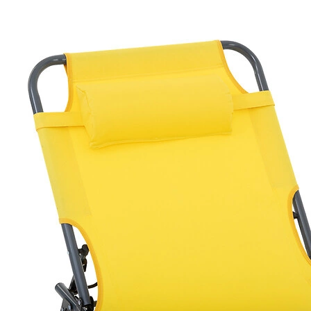 Leżak plażowy Asco żółty Hesperide rozkładany na balkon i taras, metalowy z poduszką