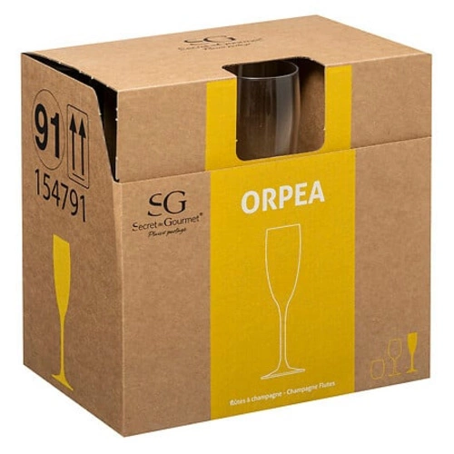Zestaw 6 kieliszków do szampana Orpéa     160ml szklane