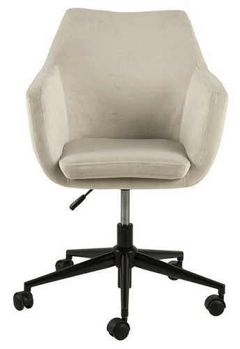 Fotel biurowy ergonomiczny obrotowy Nora beżowy welwetowy z podłokietnikami do biurka