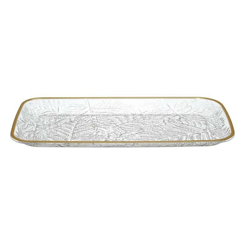 Taca Mirage 34cm złoty brzeg plastikowa