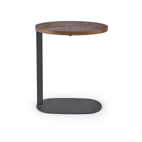 Stolik kawowy Omin nowoczesny owalny orzechowy czarny metalowy do salonu Intesi 58 cm