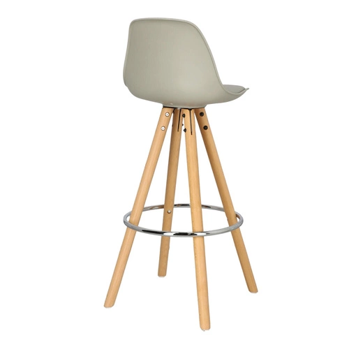 Hoker Nord szary z oparciem do kuchni i jadalni nowoczesny drewniany z ekoskóry Intesi