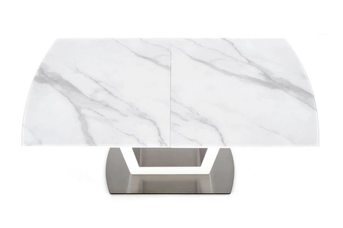 Stół rozkładany Blani biały marmur nowoczesny glamour do jadalni i salonu 160-200x90 cm