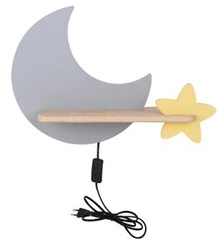 Kinkiet Moon lampa 5W LED 4000K iq kids z przewodem szary+złoty