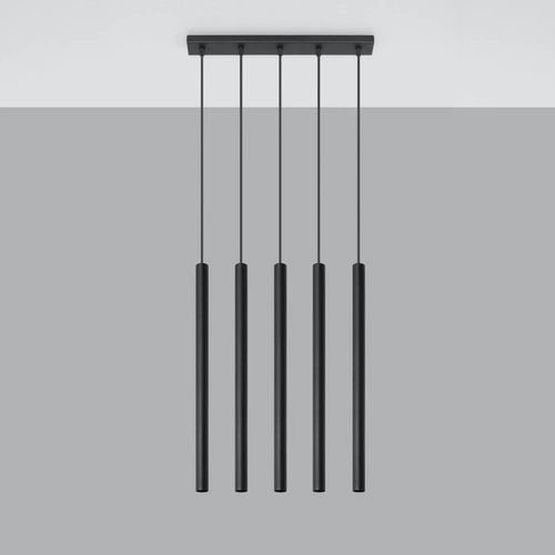 Lampa wisząca Pastelo 5 czarna nowoczesna do salonu i nad stół Sollux Lighting