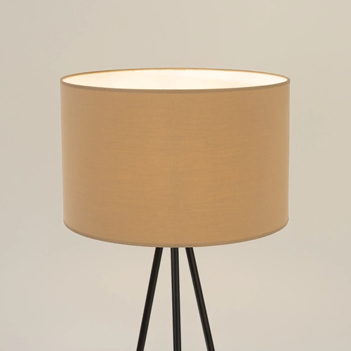 Lampa stojąca do salonu NEVIA nowoczesna beżowa z abażurem trójnóg 135 cm